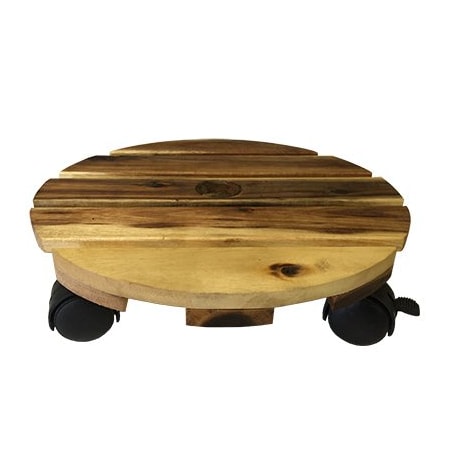 Avera Home Goods 12 RND WD Plant Caddy AWP490120